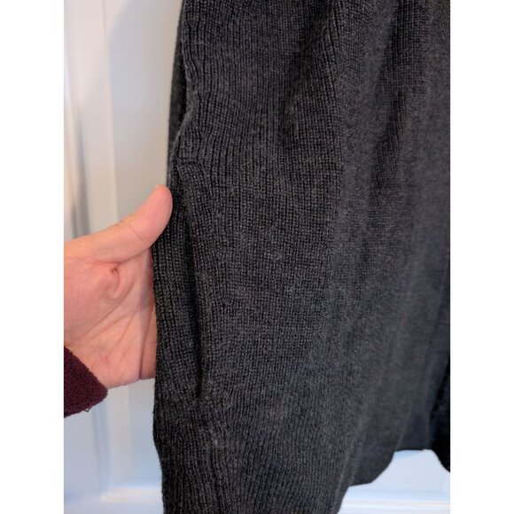 Lululemon Merino Wool-Blend Ribbed Long Wrap Sweater Heather Black Size 6 - Picture 6 of 13